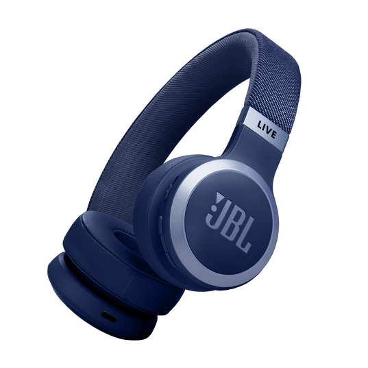 JBL Live 670NC - Blue - Wireless On-Ear Headphones with True Adaptive Noise Cancelling - Hero